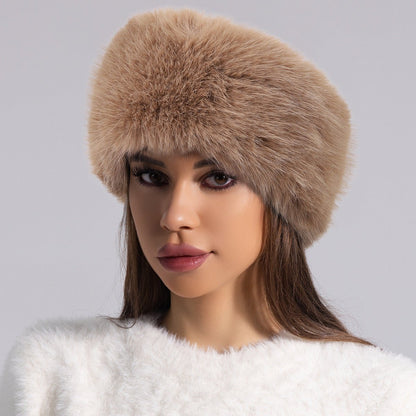 Faux Fur Pom Beanie – Thick Woolen Knit Winter Hat with Soft Fur Ball - Urban Caps