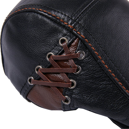 Men's Cowhide Beret Leather Hat - Urban Caps 