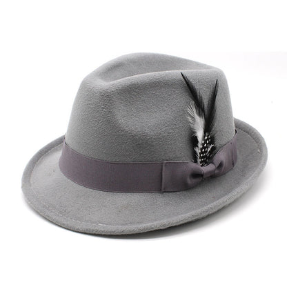 Men's Billycock Feather Fur Felt Hat - Urban Caps 