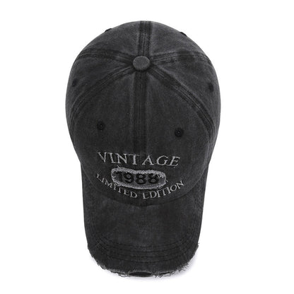 American Retro Soft Top Make Old Ripped Letter Embroidered Baseball Cap - Urban Caps 