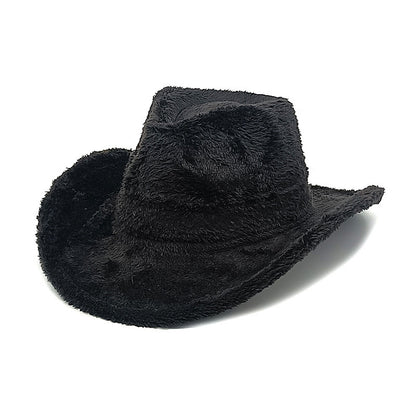 Faux Rabbit Fur Western Cowboy Hat Female Woolen Hat - Urban Caps 