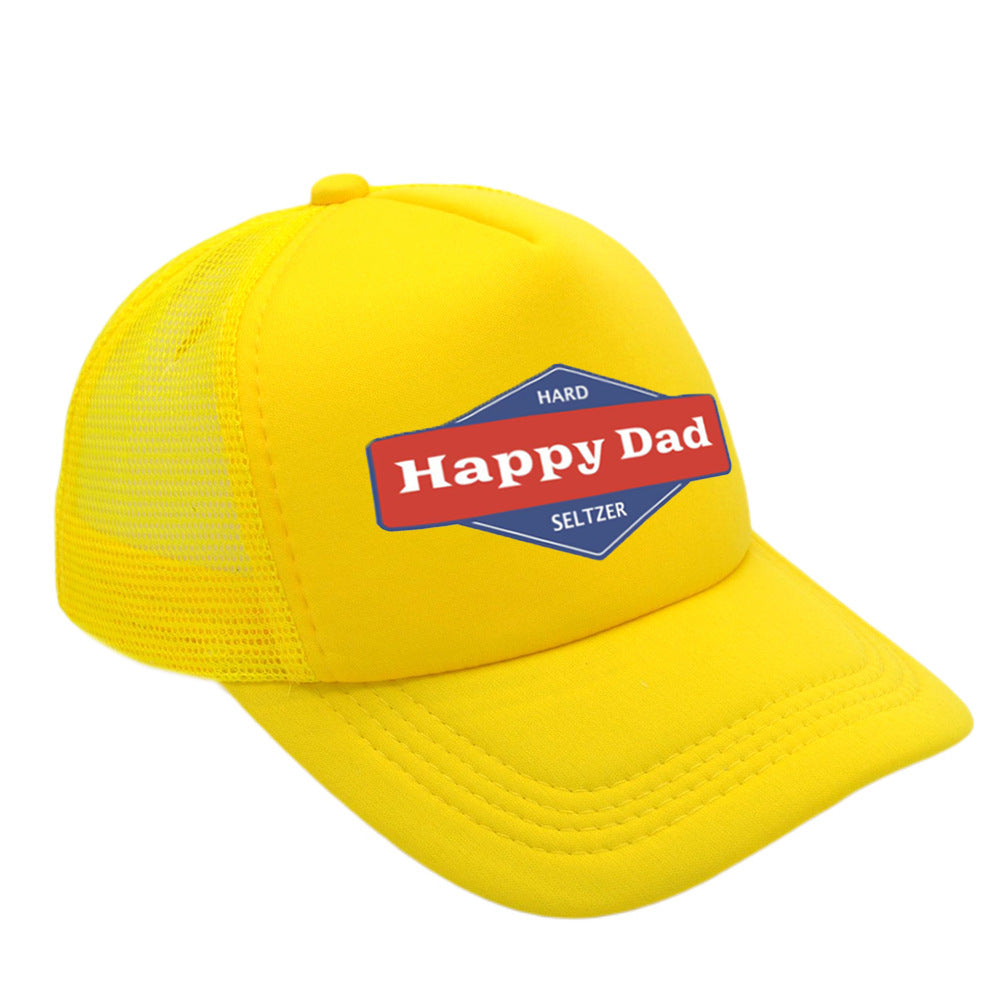 Hot Solid Color Mesh Happy Dad Baseball Summer Hat Male Truck Driver Mesh Peaked Cap - Urban Caps 