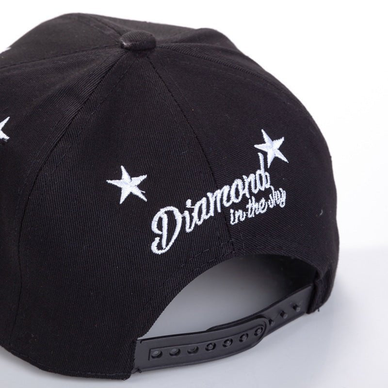 Five - pointed Star Embroidery Outdoor Sun - shade Sun Protection Flat - brimmed Cap - Urban Caps