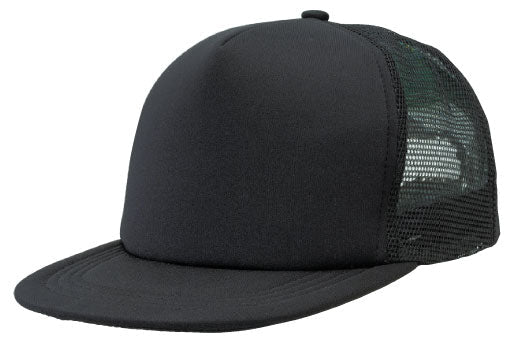 Flat Peak Trucker Cap – Bold 5 - Panel Design, Breathable Mesh, Adjustable Fit - Urban Caps