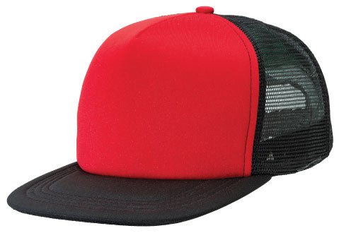 Flat Peak Trucker Cap – Bold 5 - Panel Design, Breathable Mesh, Adjustable Fit - Urban Caps