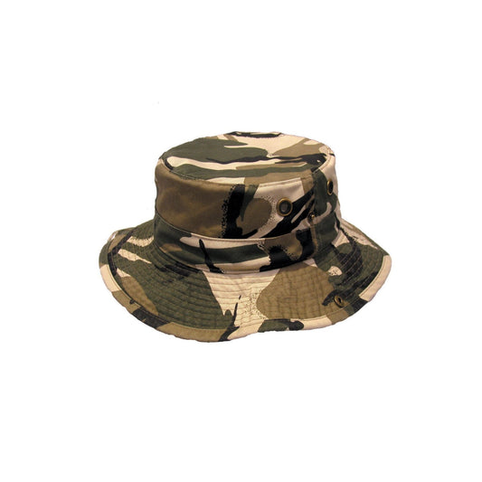 Flynn – Camo Twill Bucket Hat with Tie - Urban Caps