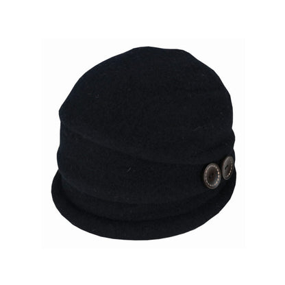 Francesca – Boiled Wool Button Pull - On - Urban Caps