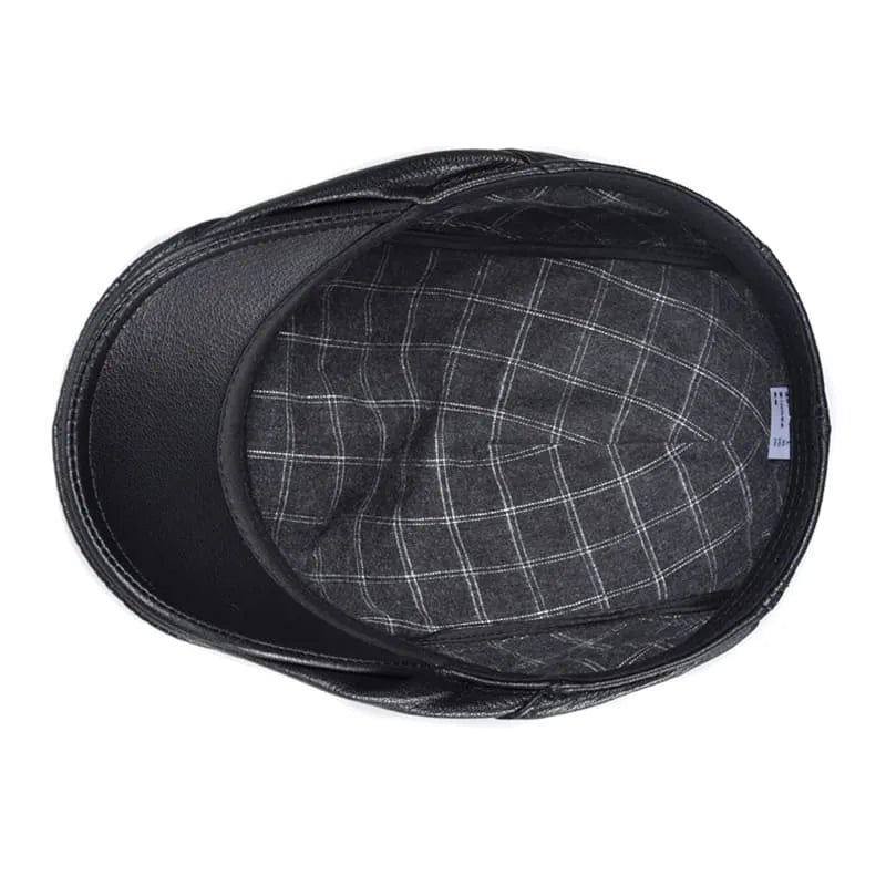 Genuine Leather Flat Cap - Timeless Leather Cap Silhouette With Versatile Look