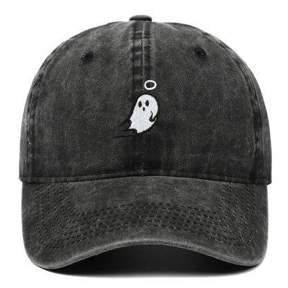 Ghost Embroidered Baseball Cap Pure Cotton Washed Baseball - Urban Caps