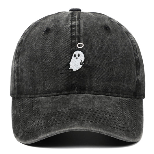 Ghost Embroidered Baseball Cap Pure Cotton Washed Baseball - Urban Caps