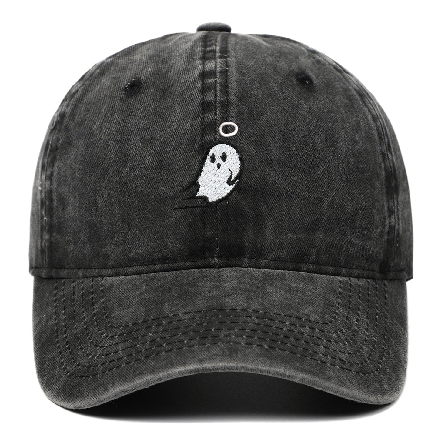 Ghost Embroidered Baseball Cap Pure Cotton Washed Baseball - Urban Caps