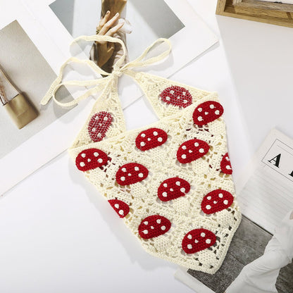 Girl Checker Crochet Triangle Scarf Headband Knitted Flower - Urban Caps