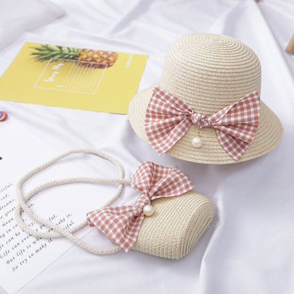 Girls' Princess Beach Hat – Kids Summer Straw Sun Hat with Bow - Urban Caps
