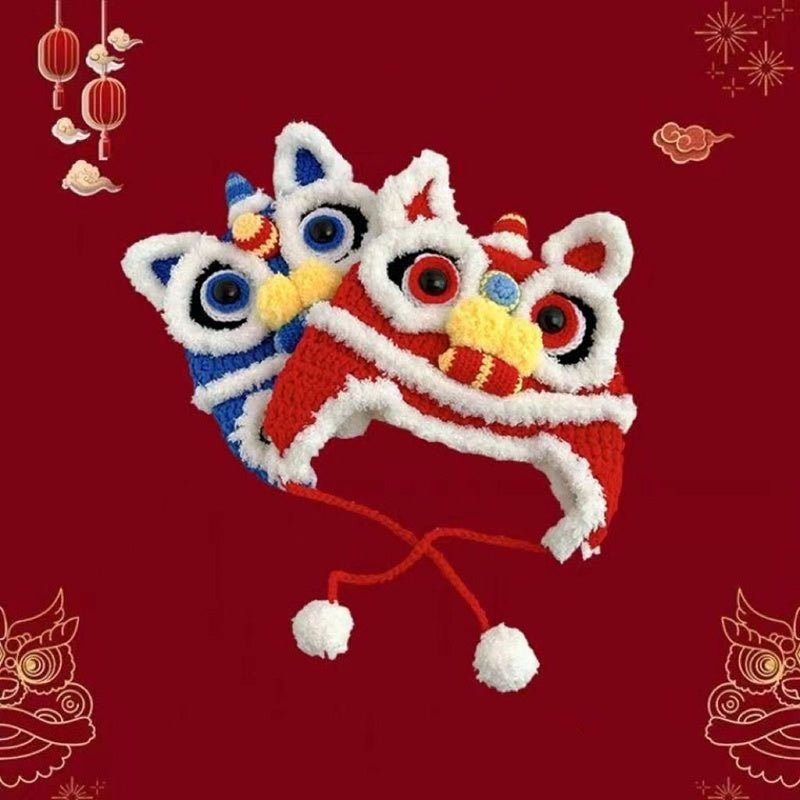Hand - woven Parent - child Star Lion Autumn And Winter Warm Wool Hat Material Pack - Urban Caps