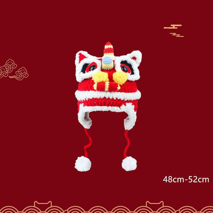 Hand - woven Parent - child Star Lion Autumn And Winter Warm Wool Hat Material Pack - Urban Caps