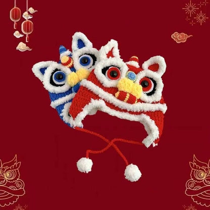 Hand - woven Parent - child Star Lion Autumn And Winter Warm Wool Hat Material Pack - Urban Caps