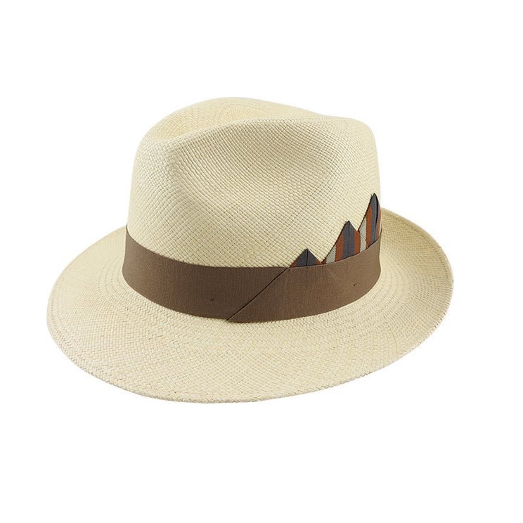 Handwoven Toquilla Straw Panama Hat – Teddy King Brisa 3 with Folded Petersham Band, 6cm Brim - Urban Caps