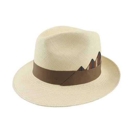 Handwoven Toquilla Straw Panama Hat – Teddy King Brisa 3 with Folded Petersham Band, 6cm Brim - Urban Caps