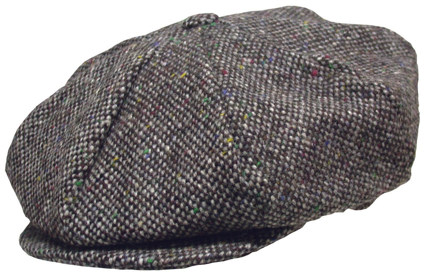 Hanna Hats Plain Donegal Tweed 8 - Piece Cap – Pure New Wool, Handmade in Ireland - Urban Caps