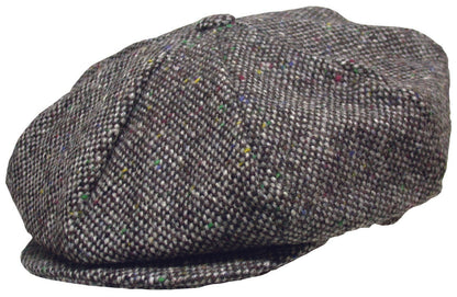 Hanna Hats Plain Donegal Tweed 8 - Piece Cap – Pure New Wool, Handmade in Ireland - Urban Caps