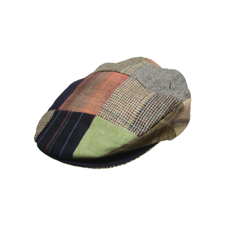Hanna Patch Linen Vintage Flat Cap – Handcrafted Linen and Donegal Tweed - Urban Caps
