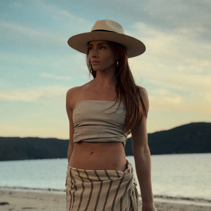 Harrington Wide Brim Fedora – Brisa Grade 3, Handwoven Toquilla Straw, 10cm Brim - Urban Caps