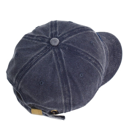 Hat Female Spring And Autumn Personality Washed Distressed Letters Short Brim Baseball Cap - Urban Caps