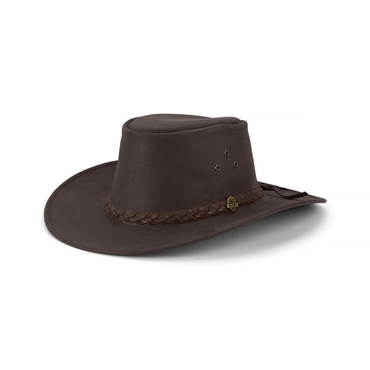 Hawker Leather Lowlander Hat – Genuine Cowhide, Medium Brim, Ventilated, MFSR Collection - Urban Caps