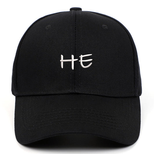 HE SHE Letter Embroidered Sun Hat Fashion Outdoor - Urban Caps
