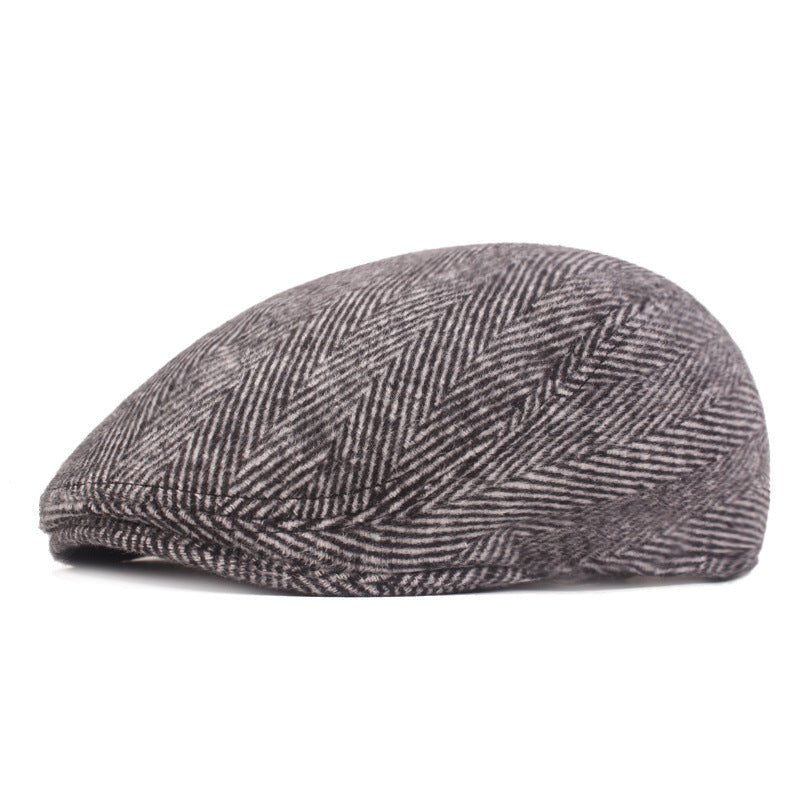 Herringbone Beret, Simple Cap For Men And Women, Autumn And Winter Hat, Old Man Hat - Urban Caps