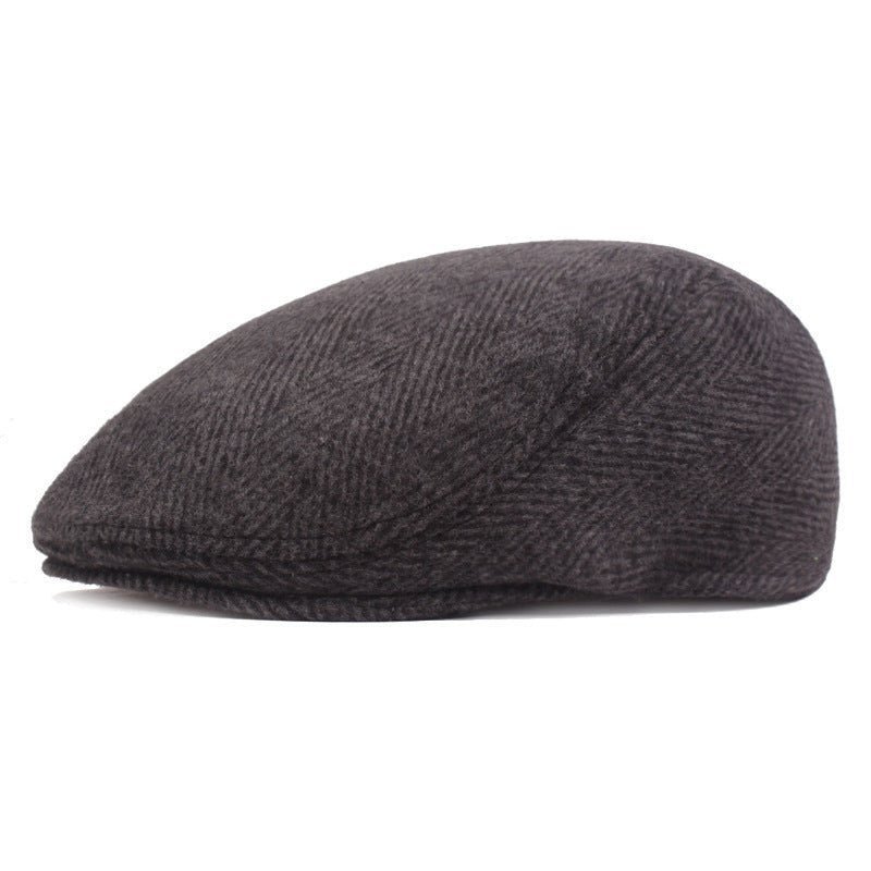 Herringbone Beret, Simple Cap For Men And Women, Autumn And Winter Hat, Old Man Hat - Urban Caps