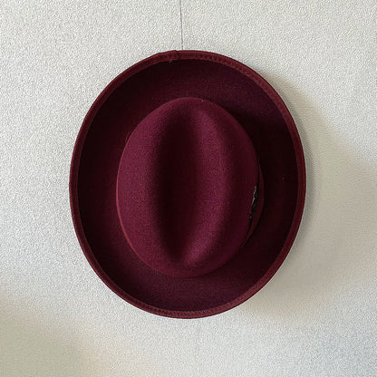 High - grade Fabric Handmade Feather Felt Cap Men's Hamburger Hatband Lining - Urban Caps