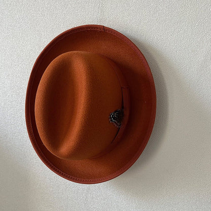 High - grade Fabric Handmade Feather Felt Cap Men's Hamburger Hatband Lining - Urban Caps