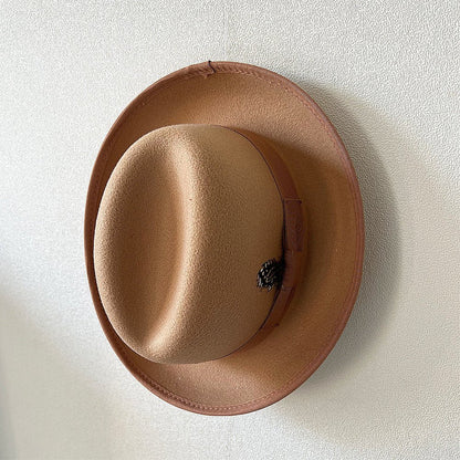 High - grade Fabric Handmade Feather Felt Cap Men's Hamburger Hatband Lining - Urban Caps