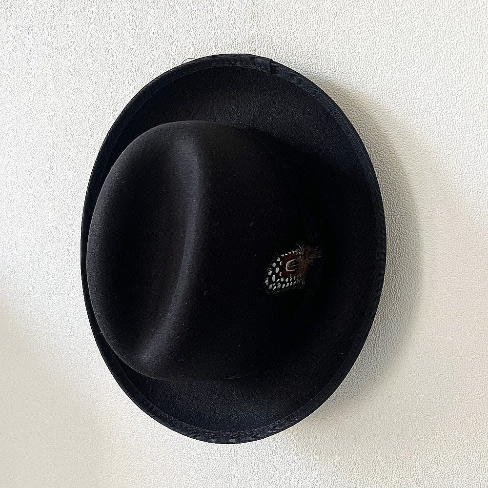 High - grade Fabric Handmade Feather Felt Cap Men's Hamburger Hatband Lining - Urban Caps