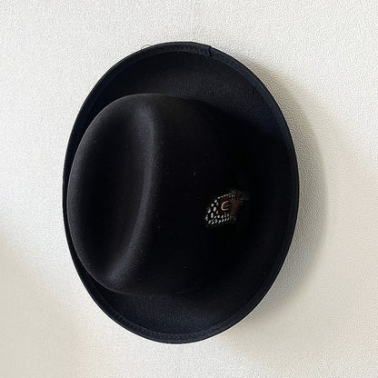 High - grade Fabric Handmade Feather Felt Cap Men's Hamburger Hatband Lining - Urban Caps
