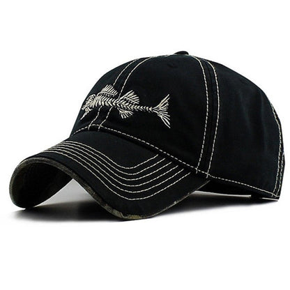 Hip - hop fishbone embroidered baseball cap - Urban Caps