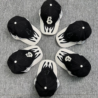 Hip Hop High Street Flame Baseball Hat - Urban Caps