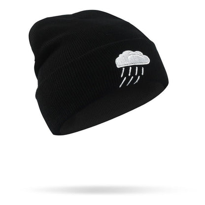 Hip Hop Weather Beanie – Creative Embroidered Wool Knit Hat with Icon Designs - Urban Caps