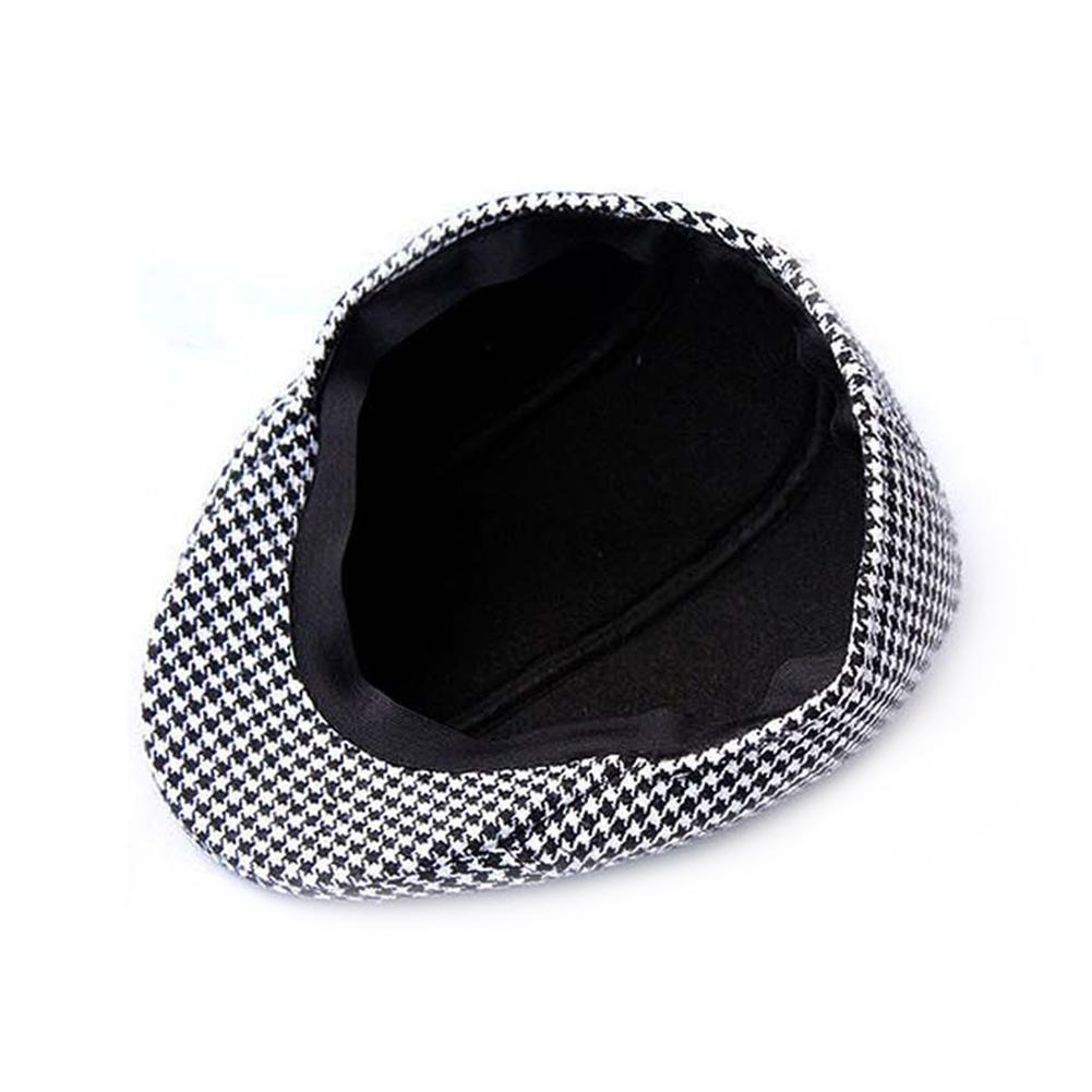 Houndstooth Flat Cap – Cotton Newsboy Beret Hat for Adults - Urban Caps