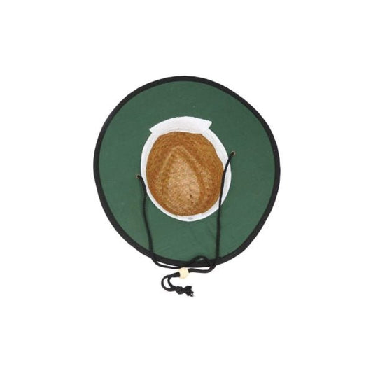 Houston Plantation Straw Hat – Wide Brim with Cotton Greenunder, Chin Tie & Toggle, UPF 50+ - Urban Caps