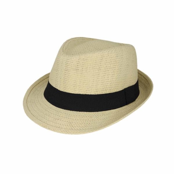 Hume Toyo Trilby Hat – Lightweight Woven Straw with Ribbon Band - Urban Caps
