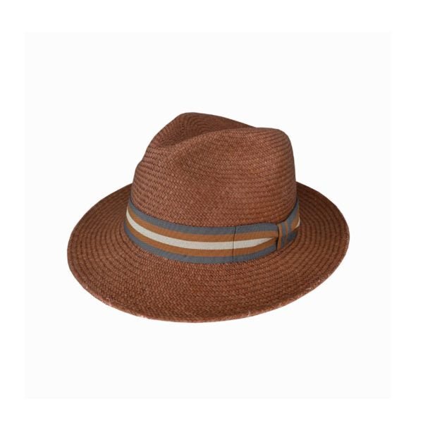 Jackman Teddy King Cuenca Panama Hat – Handwoven Toquilla Straw, 6cm Brim, Stripe Band - Urban Caps