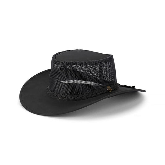 Jacko – MFSR Slicker Leather Lowlander Hat with Mesh Crown and Braided Band - Urban Caps