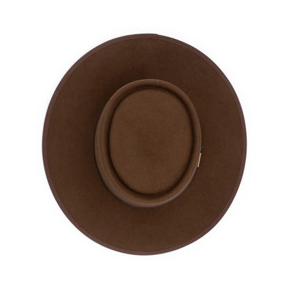 Jagger – Wool Felt Gambler Hat with 8.5cm Bound Flat Brim and Leather Band - Urban Caps