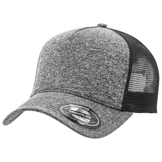 Jersey Snap Back Cap – Heather Polyester Front, Breathable Mesh, Adjustable Fit - Urban Caps