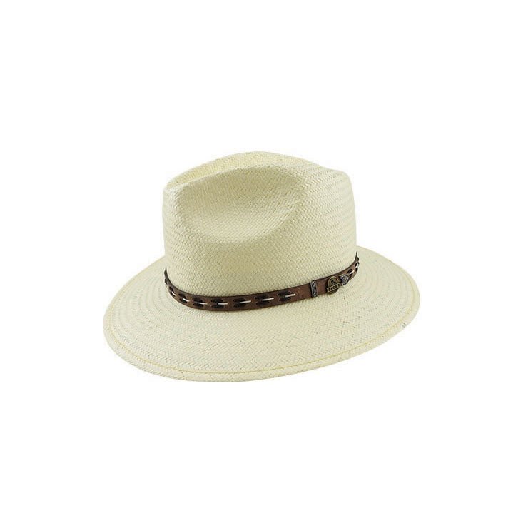 Kane Toyo Fedora Hat with Leather Stitched Band and Signature Pin - Urban Caps