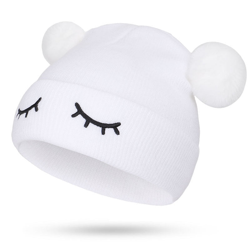 Kids’ Bear Embroidered Beanie – Winking Face Woolen Hat for Children - Urban Caps