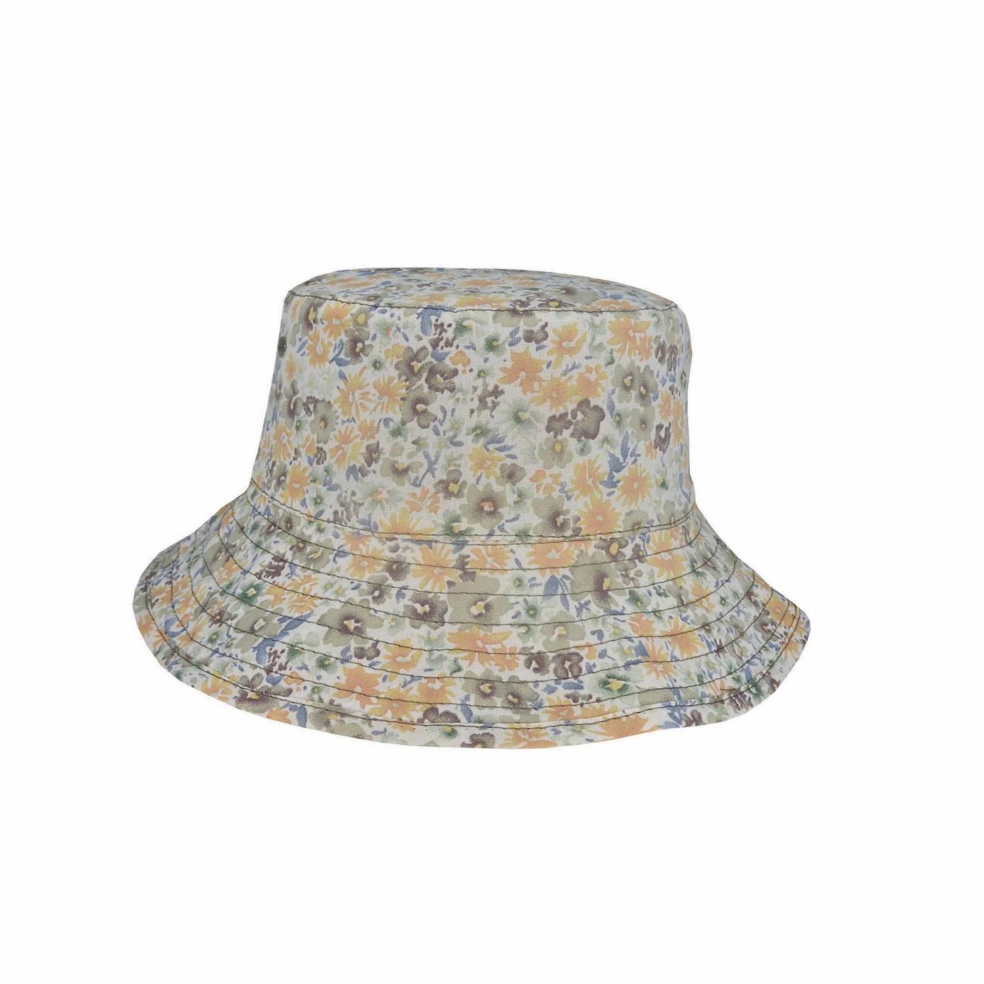 Kiki Kid’s Reversible Cotton Bucket Hat – Floral Print, UPF 50+ Sun Protection - Urban Caps