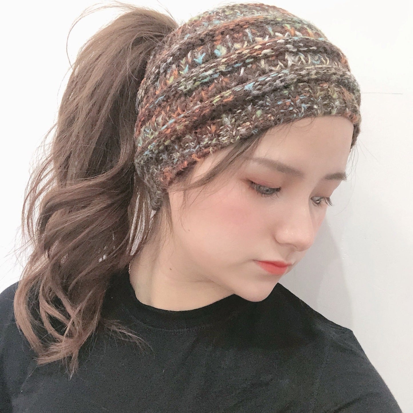 Knitted ponytail wool headband - Urban Caps